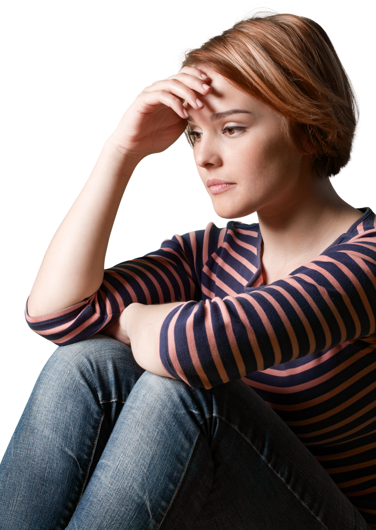 Woman Battling Depression Cutout